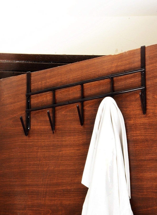 TECHNOVIBES خطاف تعليق فولاذي من تكنوفايبز يُعلق فوق الباب، رف منظم معلق بدون الحاجة إلى حفر ثقوب للأبواب التي يصل سمكها إلى 4 سم، أسود (المقاس: 38 سم × 14 سم × 9 سم) (عبوة من قطعتين) - Image 5